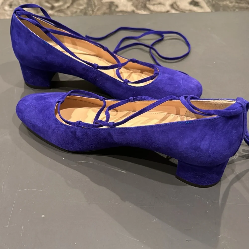 NWT J.Crew Brilliant Purple Lace Up Shoes - size 10 - Picture 5 of 6